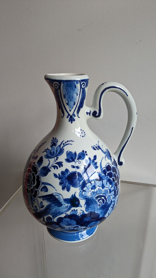 Midcentury Royal Delft Blue Handled Vase