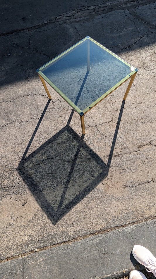 Belgian Minimalist Smoked Glass-Top Coffee Table