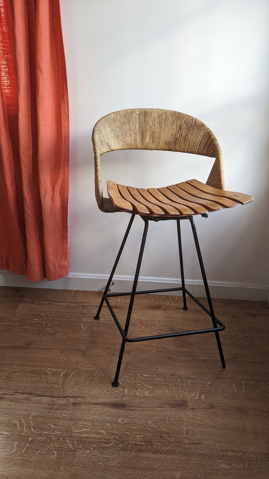 Arthur Umanoff Tiki Iron Frame Stool