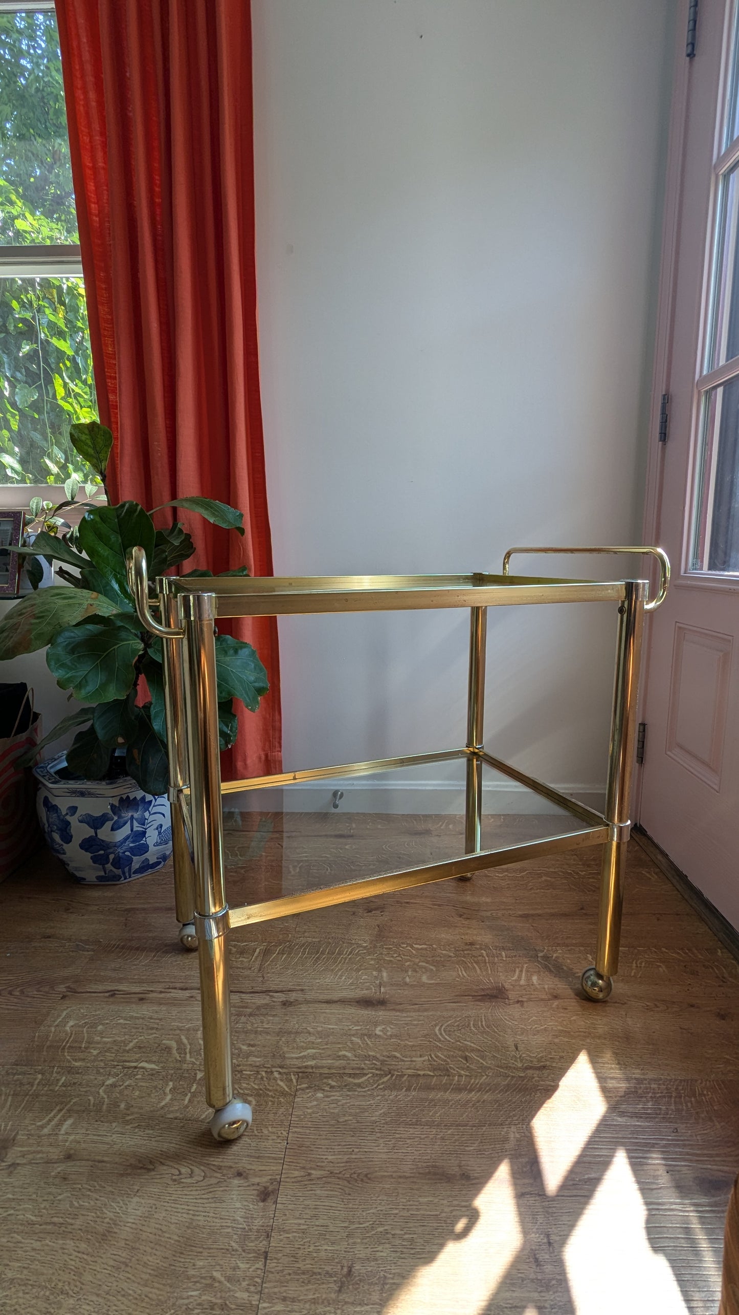 Brass and Glass Modern Bar Cart