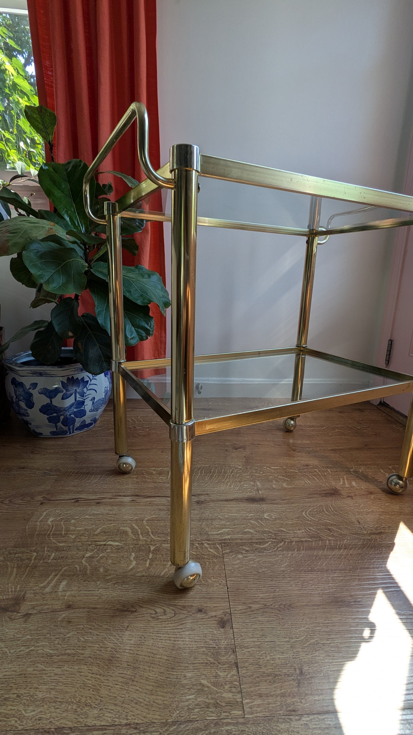 Brass and Glass Modern Bar Cart