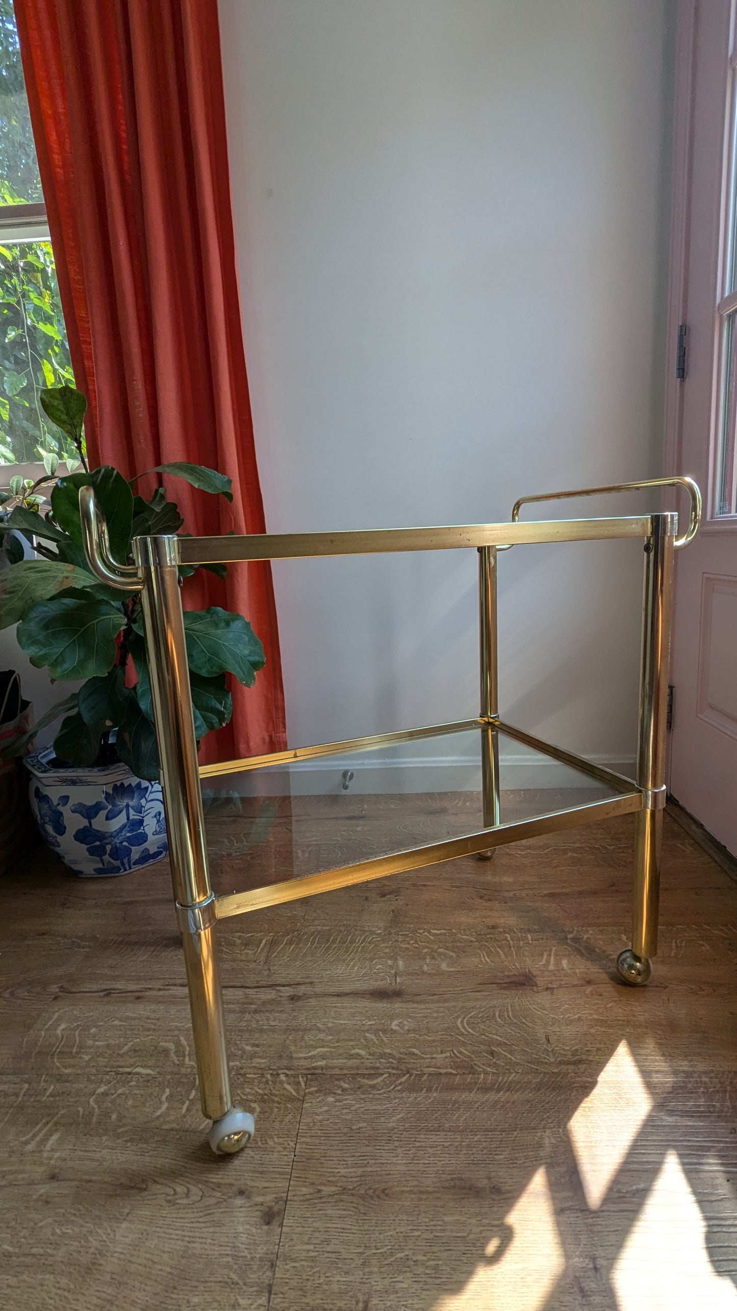 Brass and Glass Modern Bar Cart