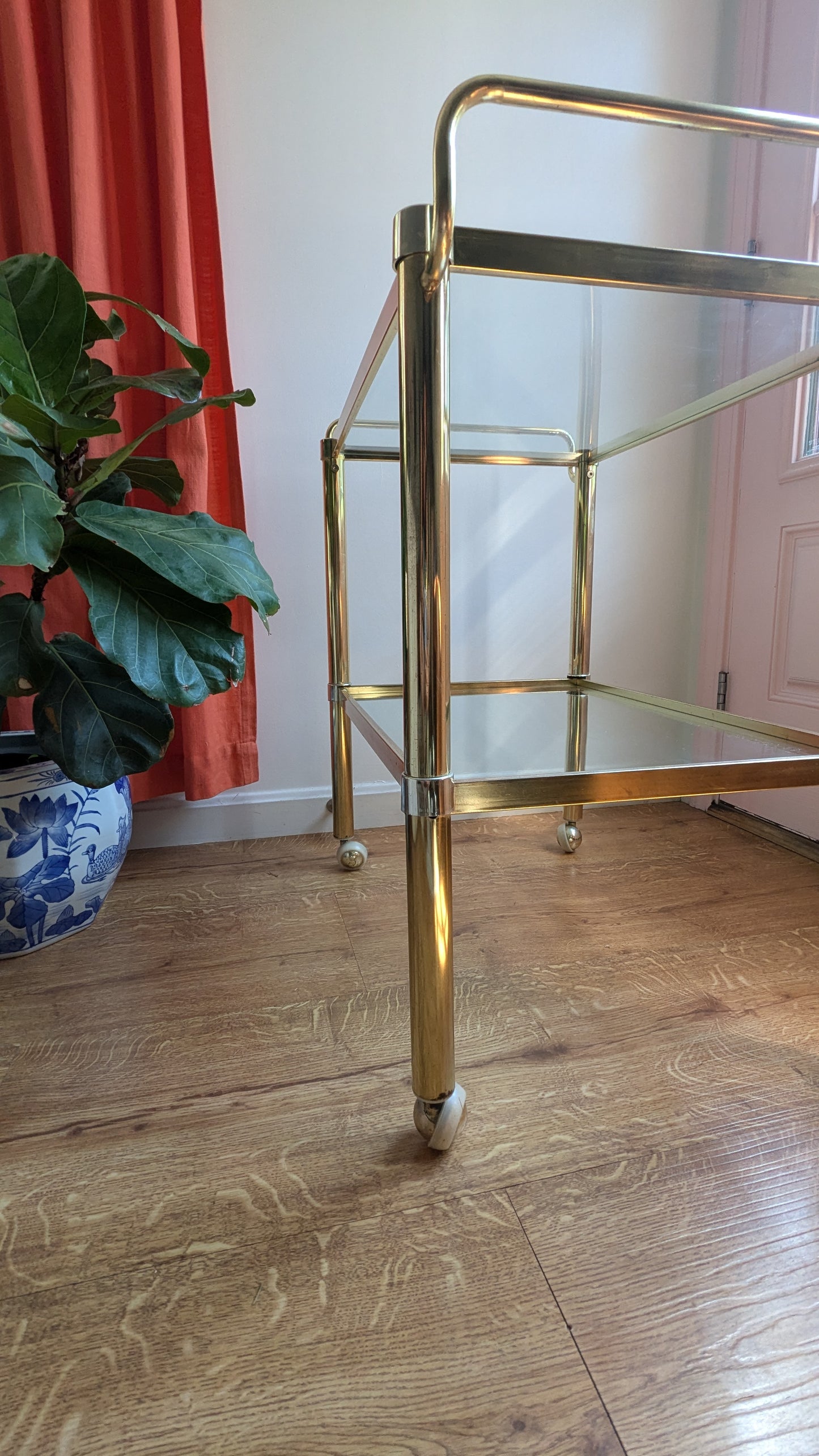 Brass and Glass Modern Bar Cart