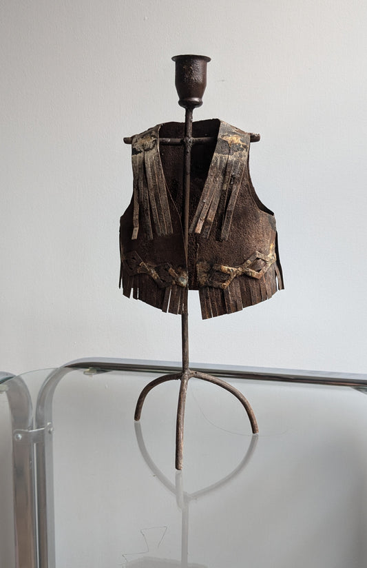 Metal Fringe Vest Candle Holder