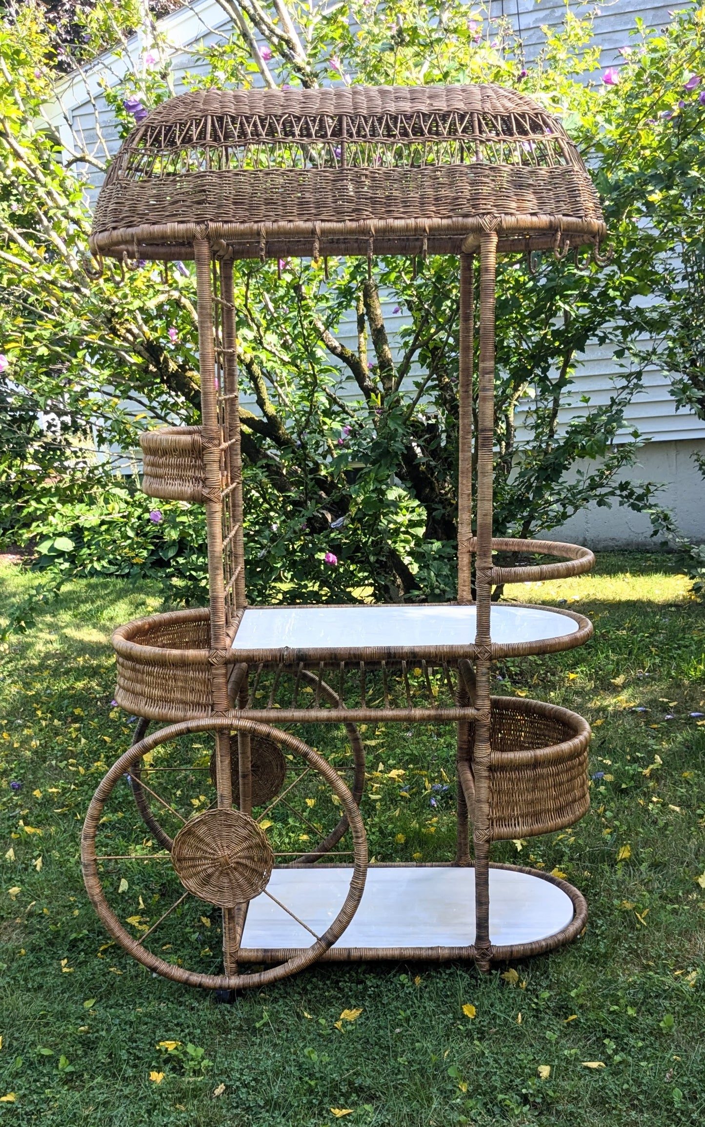 Two Tiered Wicker Bistro Cart