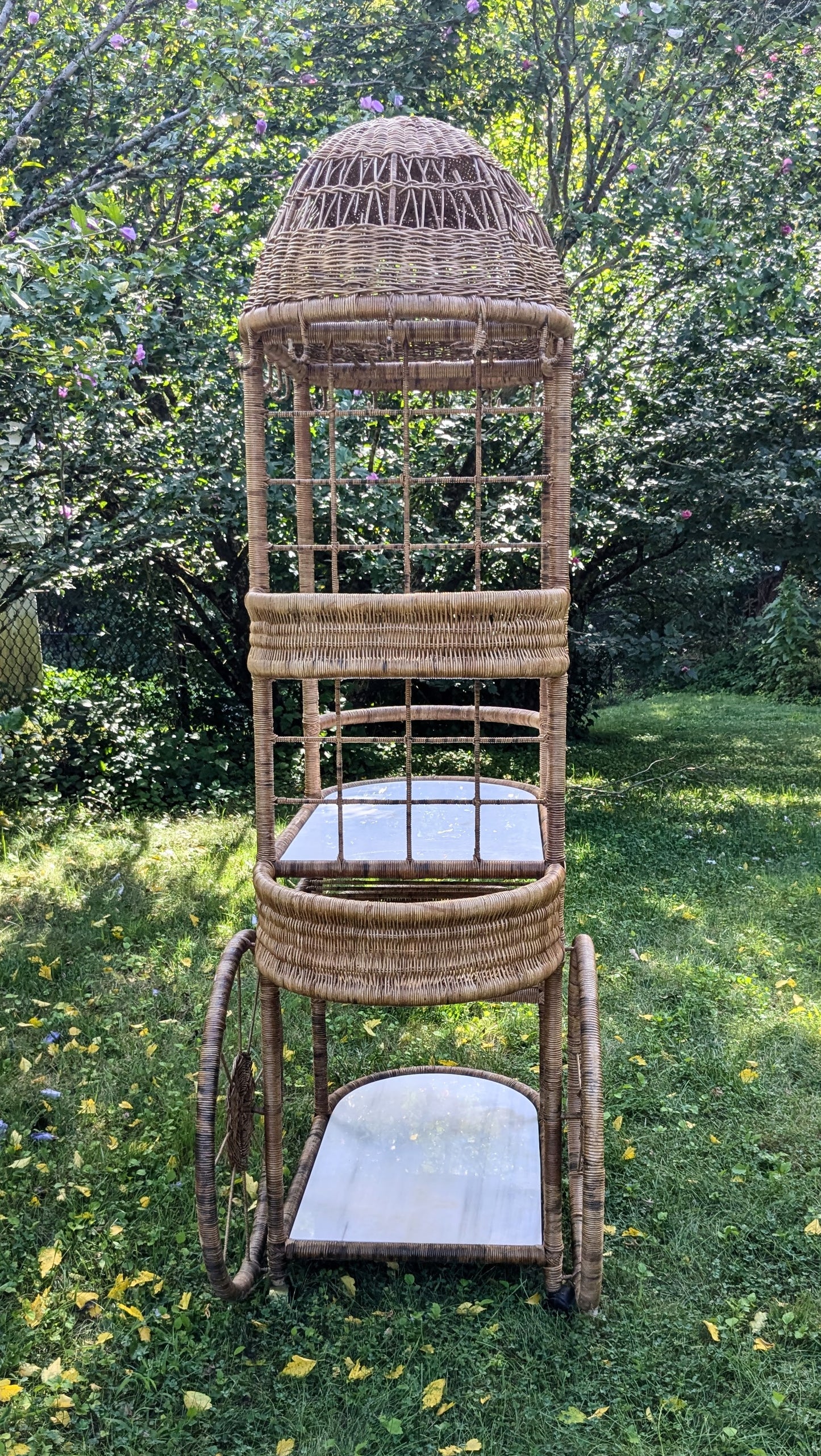 Two Tiered Wicker Bistro Cart