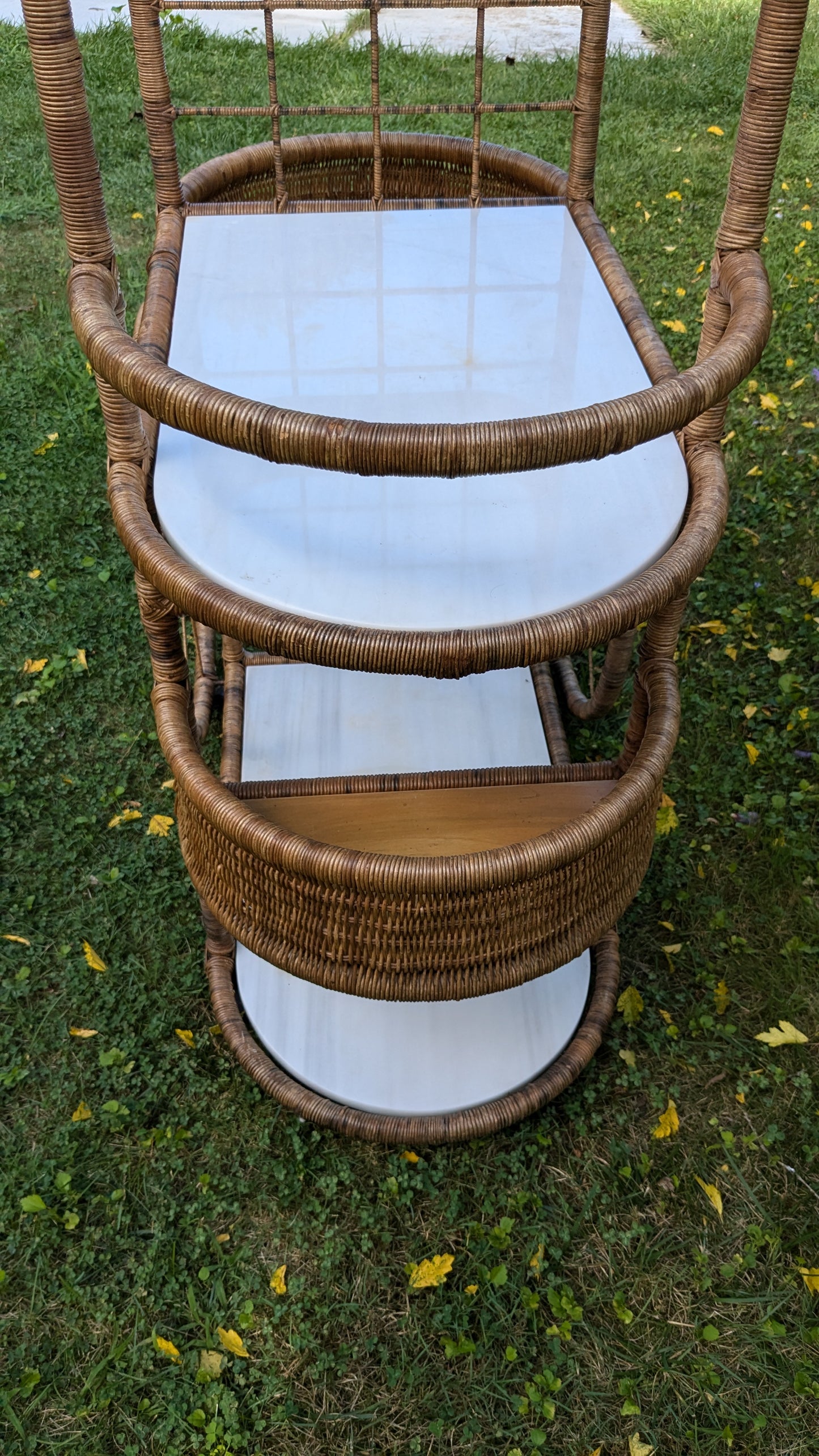 Two Tiered Wicker Bistro Cart