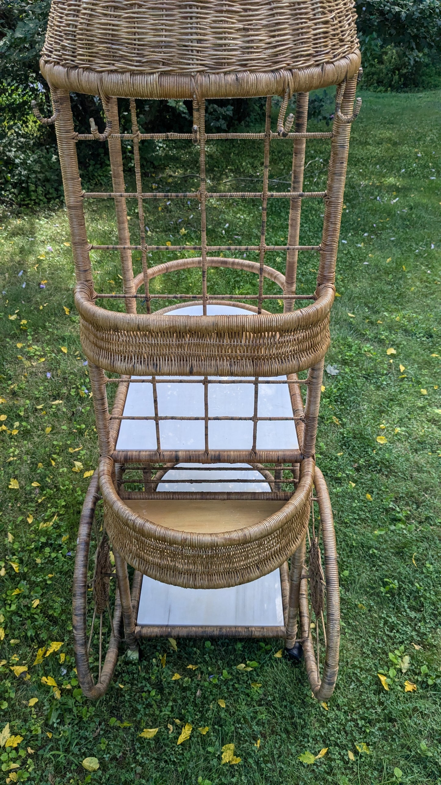 Two Tiered Wicker Bistro Cart