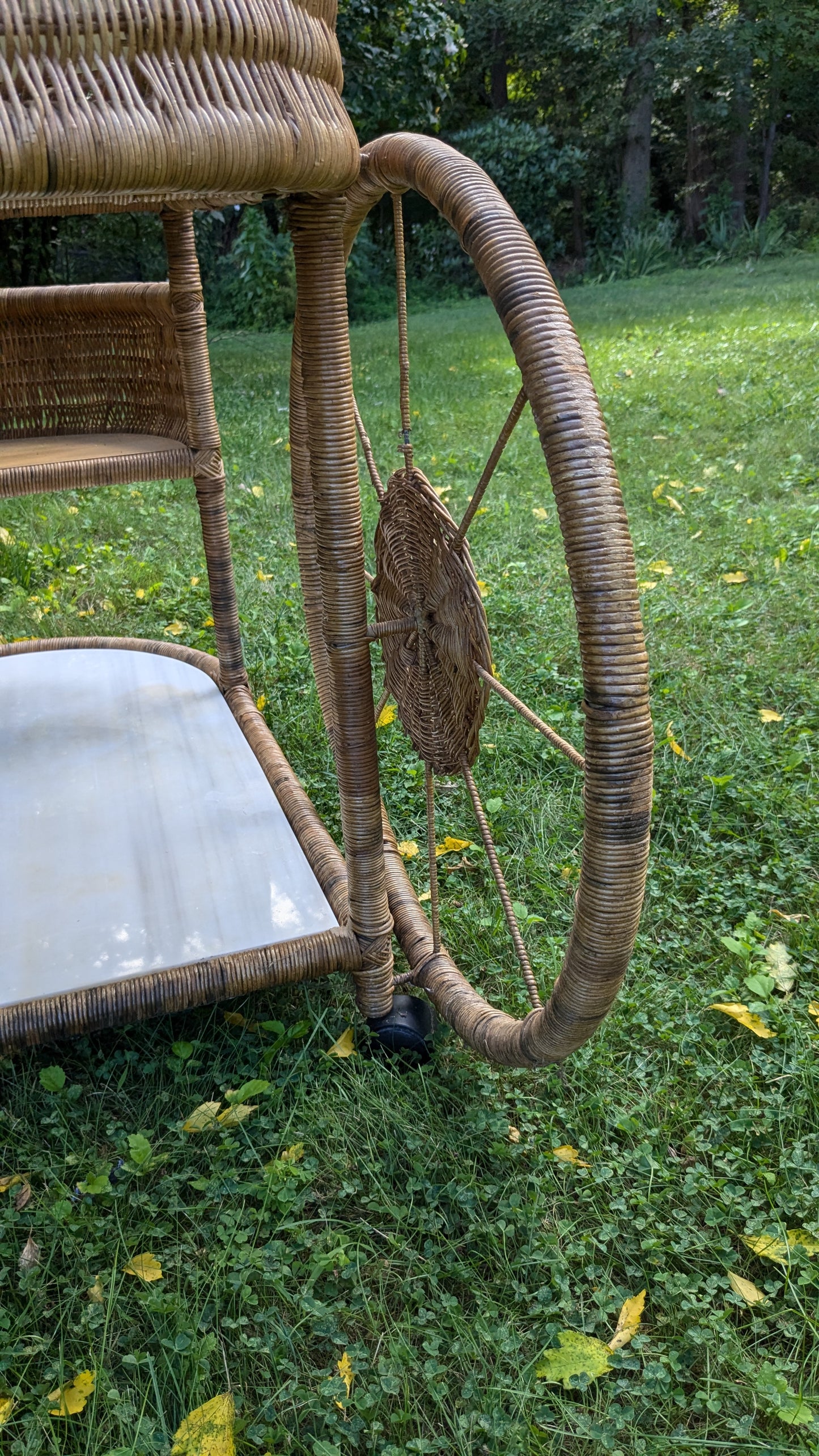 Two Tiered Wicker Bistro Cart