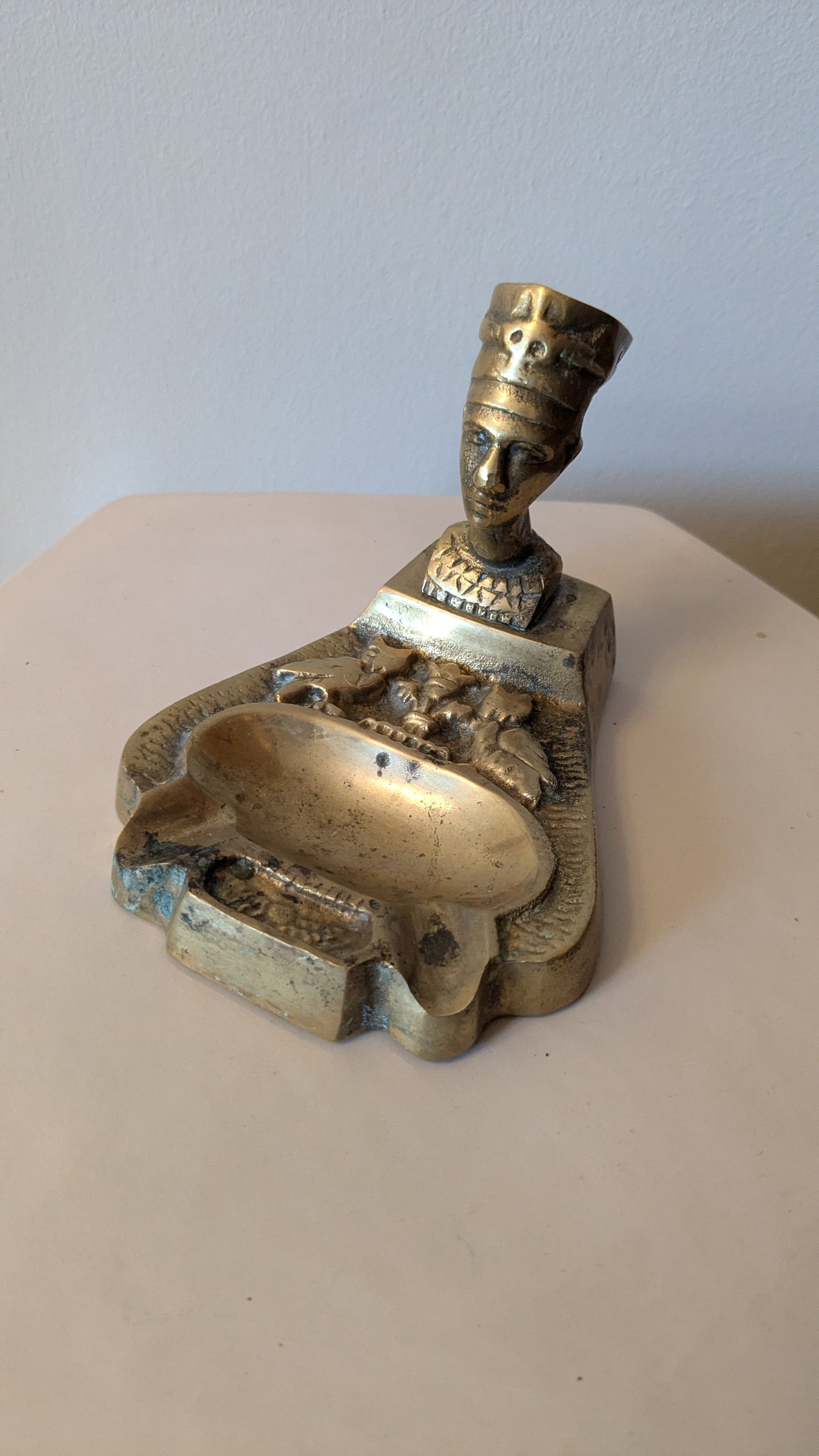 Brass Nefertiti Vintage Ashtray