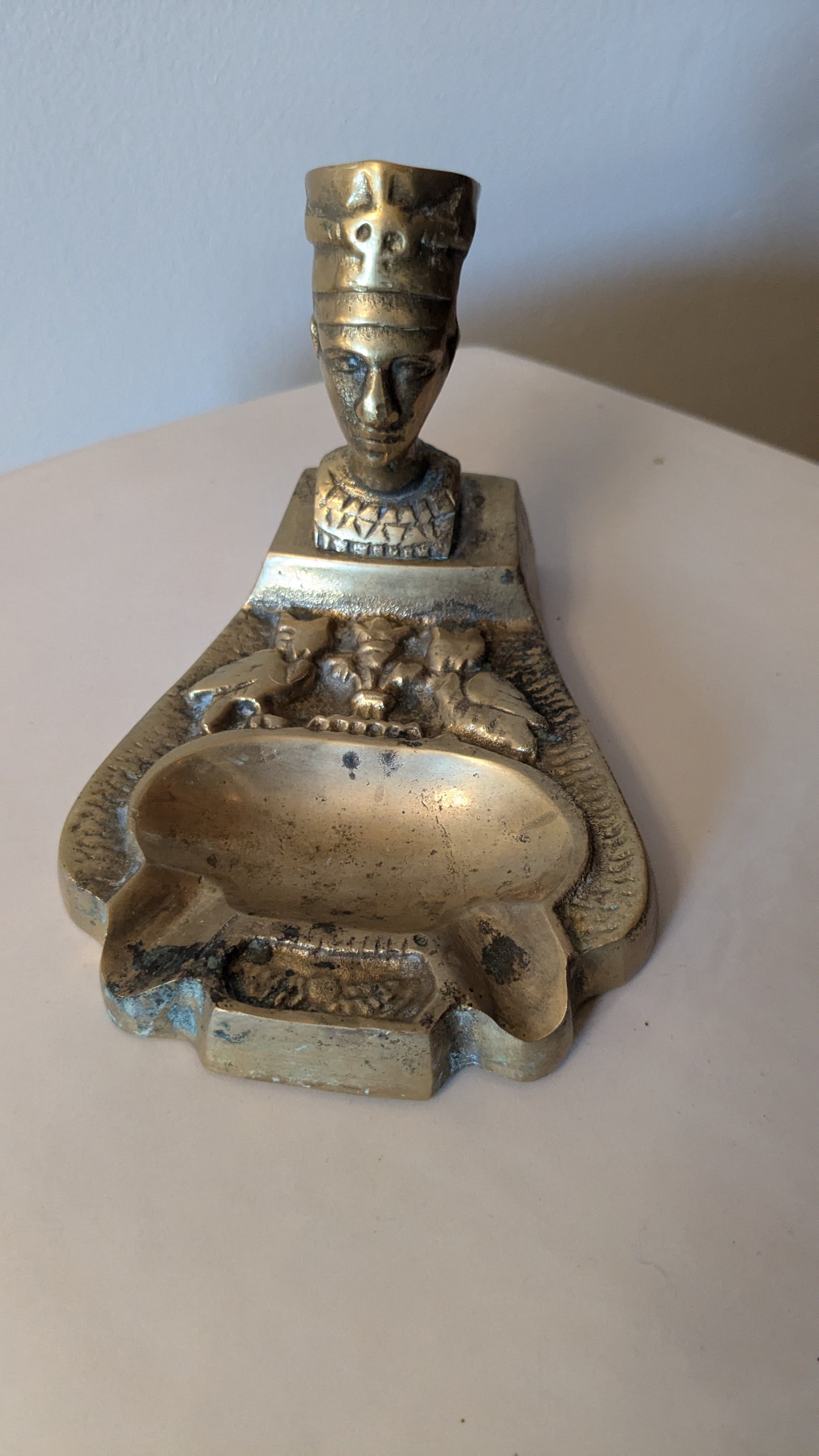 Brass Nefertiti Vintage Ashtray