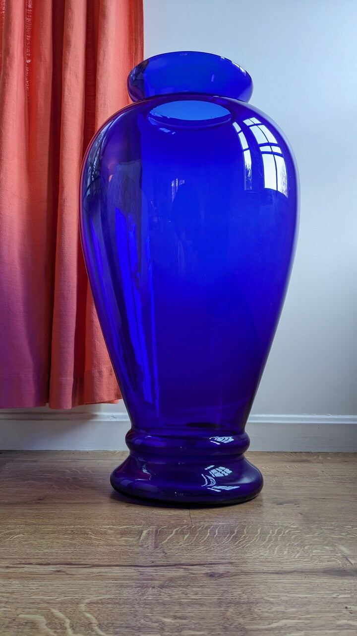 Vintage Pilgrim Masterworks Glass Cobalt Blue Empire Vase